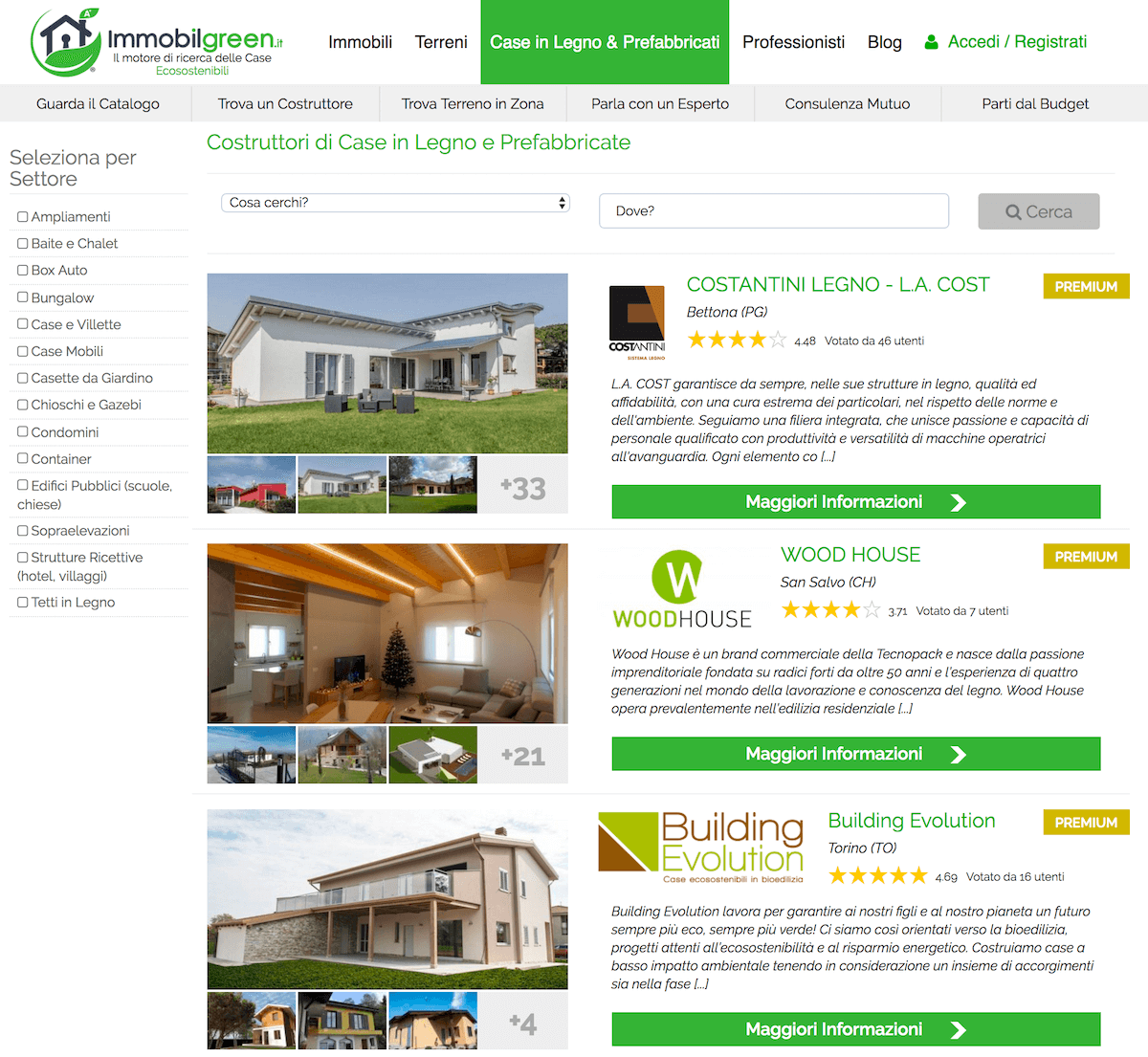 Costruttore di Case in Legno su Immobilgreen