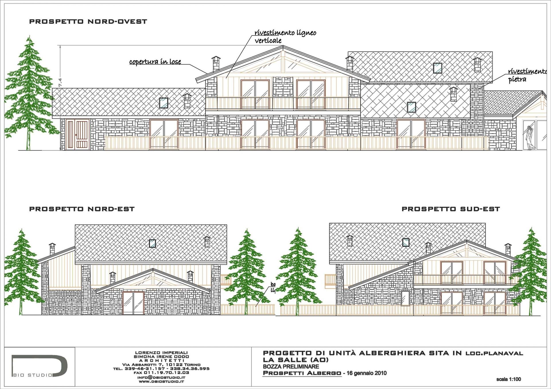 Progetto Albergo Montano realizzato da Lorenzo Imperiali DBIOSTUDIO, Assistenza tecnica a Torino
