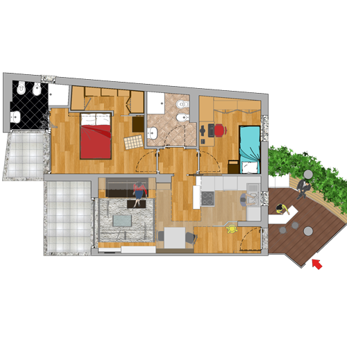 Appartamento privato a Milano realizzato da Studio di Architettura Paolo Bertolotti, Progettazione architettonica a Busto Arsizio