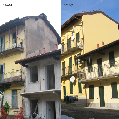 Ristrutturazione edificio residenziale Ferno realizzato da Studio di Architettura Paolo Bertolotti, Progettazione architettonica a Busto Arsizio